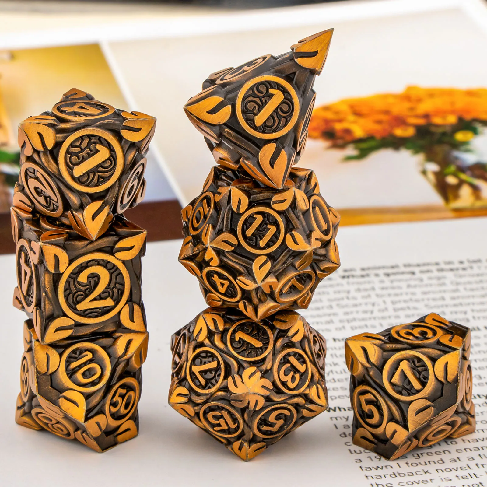 DnD Skull&Dragon metalen dobbelstenen set, metalen scherpe rand dobbelstenen voor kerkers en draken, polyhedrale dobbelstenen voor tafelspellen, Dnd metalen dobbelstenen
