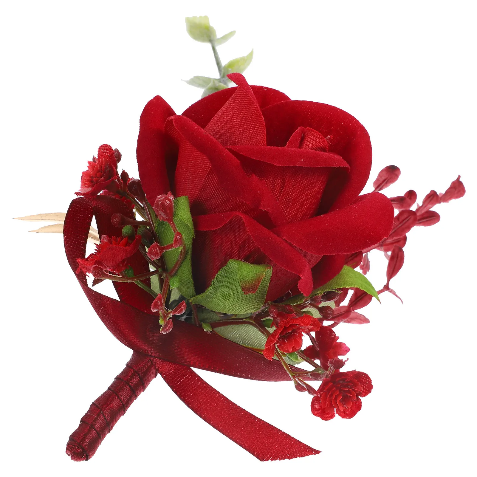 

Wedding Boutonniere Artificial Rose Flower Corsage Elegant Design for Groom Bride Groomsmen Wedding Ceremony Decoration