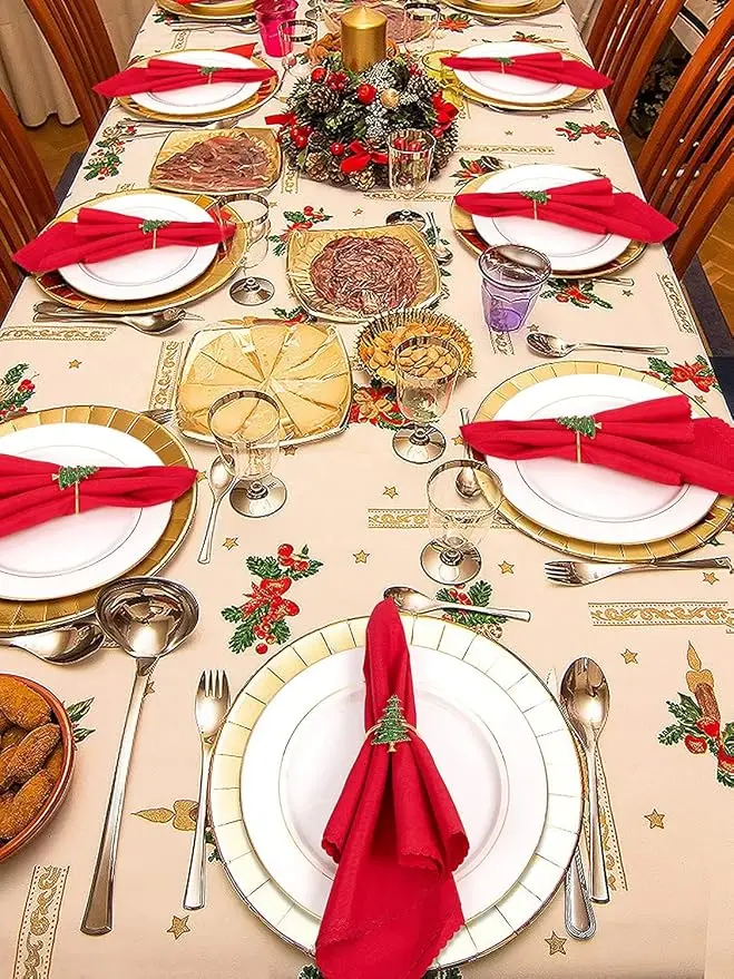 Christmas Napkin Rings Xmas Tree Metal Napkin Holder Rings With Red Rhinestone Holiday Party Dinner Wedding Dinning Table Decor