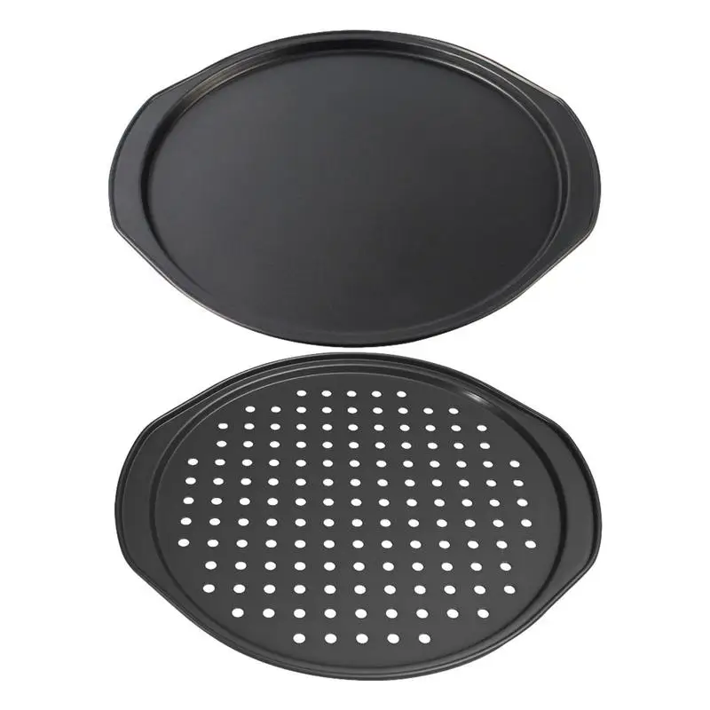 

Pizza Pan for Oven Nonstick Carbon Steel Pizza Crisper Trays with Holes Round Deep Dish Bakewave for Home Kitchen Restaurant