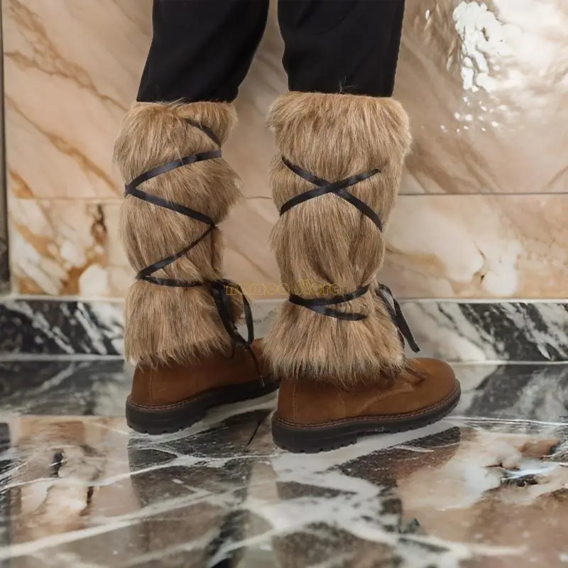 31bf medieval peludo perna mais quente medieval peludo perna polainas bota cobre acessório cosplay medieval para mulheres homens