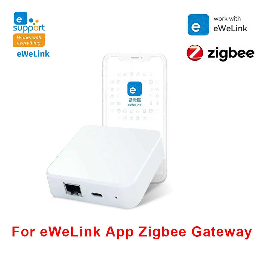 

For eWeLink App Zigbee 3.0 Wired Gateway Hub RJ45 Ethernet Bridge For Zigbee Smart Automation Device Work with Alexa Google Home