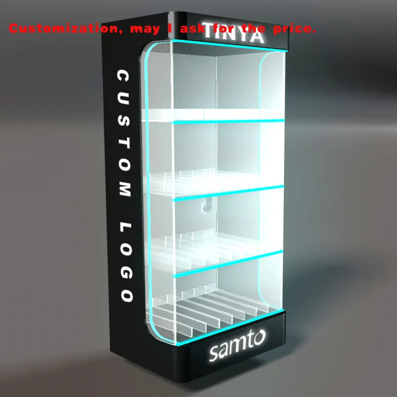 

custom.Customized LED Nicotin Zyn Pouches Counter Top Display Rack Acrylic Display Stand and Smoke Shop