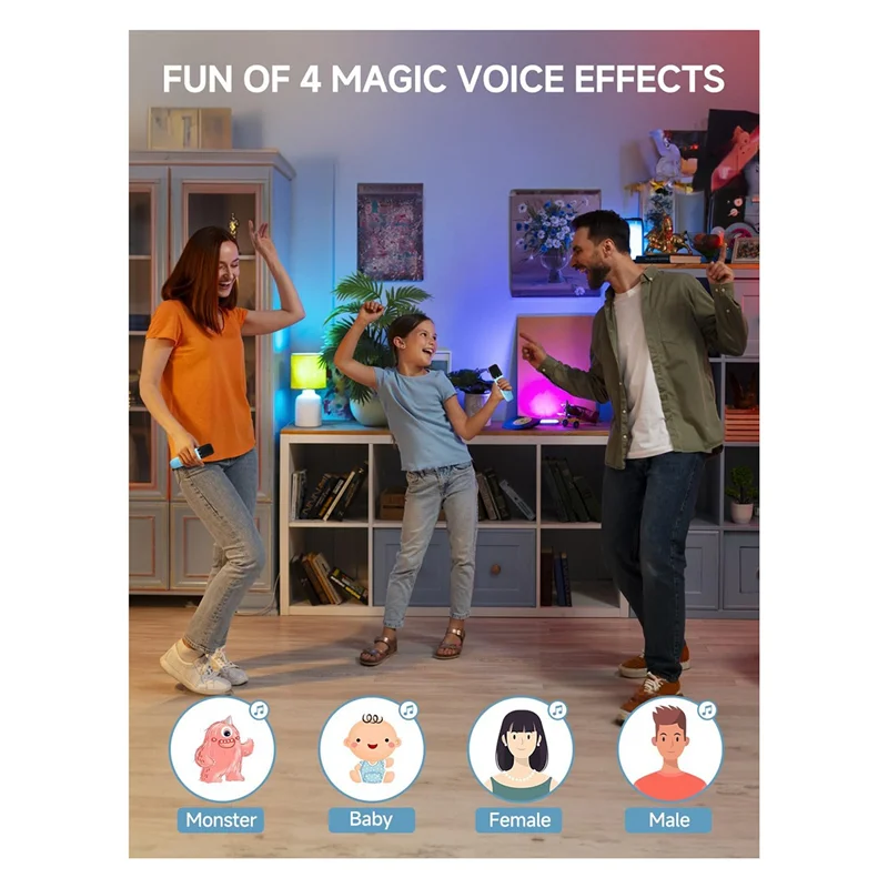 

Stylish-Karaoke Machine For Kids & Adults, Portable Bluetooth Speaker With 2 Wireless Microphones For TV, Home Party Birthday-B