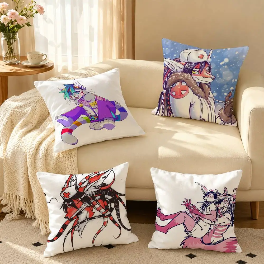 L-LapFox T-Trax  Square Double-Sided printed Pillow Case Bedroom Bedside Pillow Sofa Cushion Cover