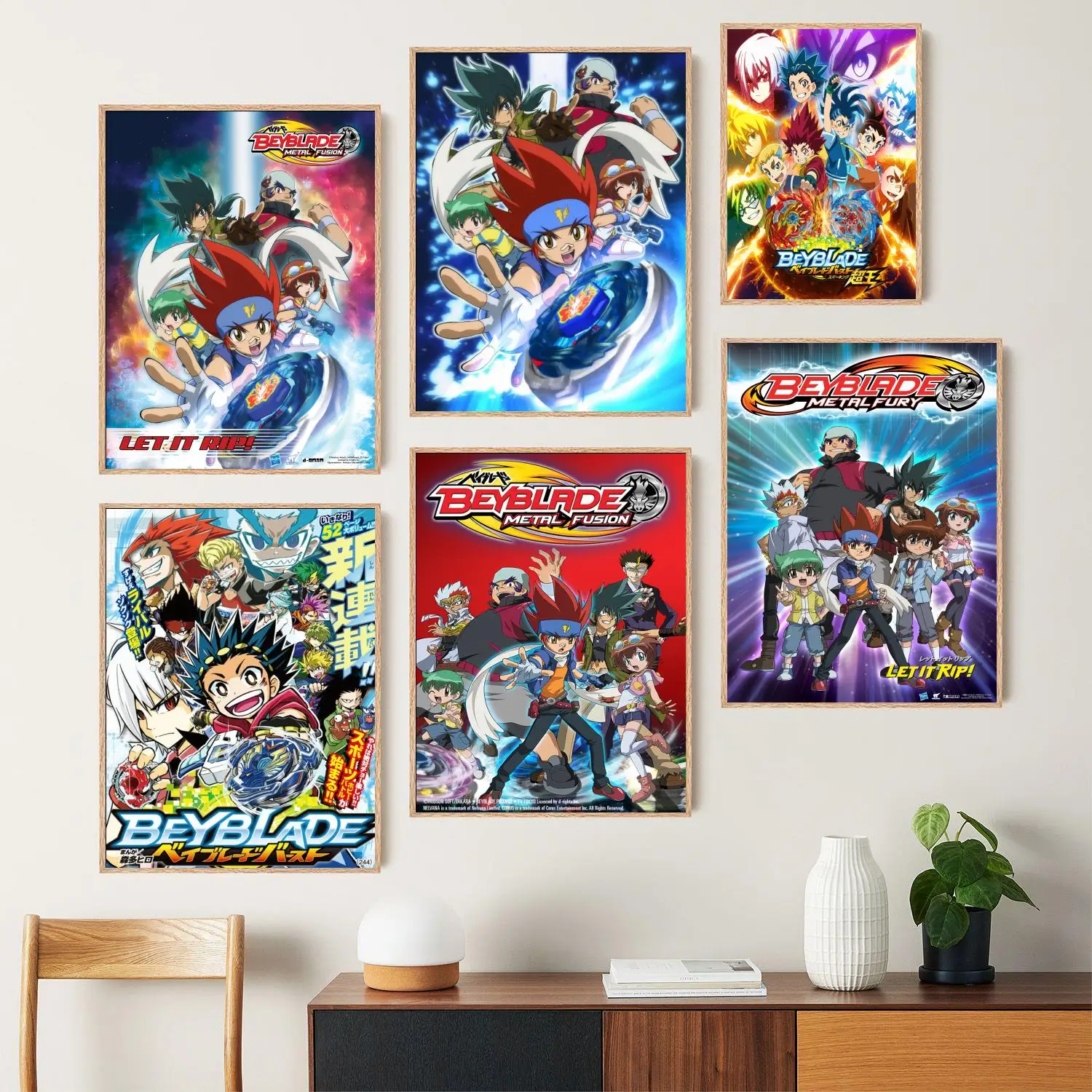 Beyblade Metal Fusion Anime Canvas Art Poster and Wall Art, Picture Print, Modern Family Bedroom Decor