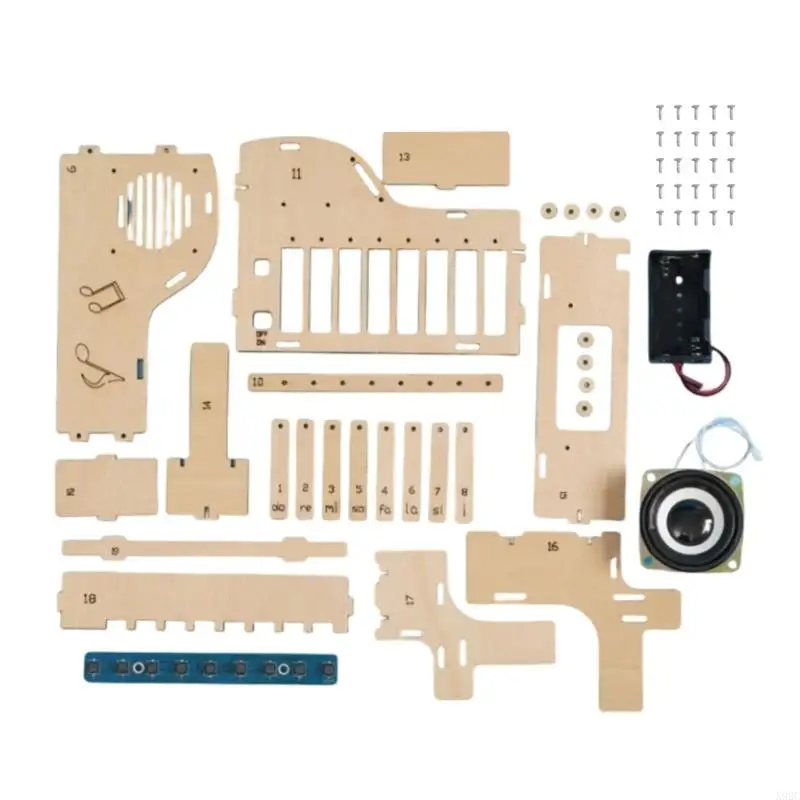 

Hands on Assembly Wooden Electronic Piano Model Set Physics Experiment For Teens K92C