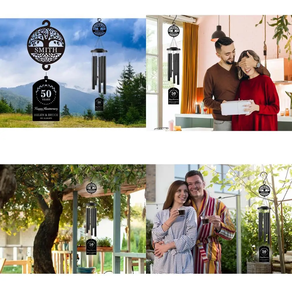 

custom engraved wind chime for 37th anniversary, available for 15th to 70th year milestones