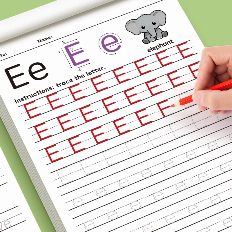 26-Alphabete zum Üben von Groß- und Kleinbuchstaben, englisches Malbuch, Stiftkontrolle, Training, Handschrift-Übungsbuch – Detail 6