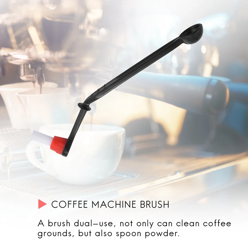 2 In 1 Coffee Machine Brush Nylon Espresso Coffee Grinder Brushes Coffee Spoon Machine Group Head Kitchen Tools