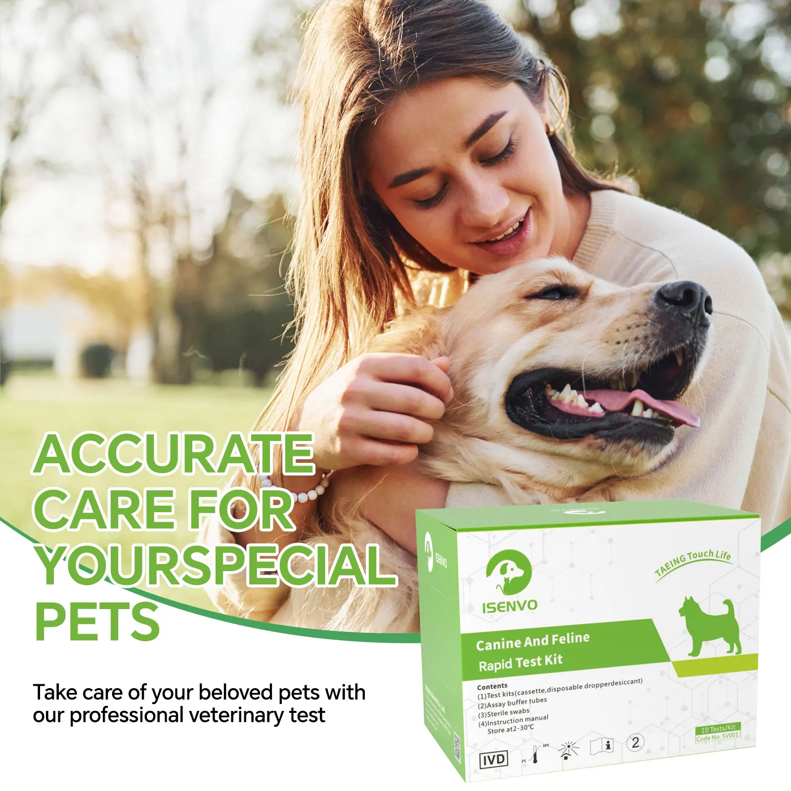 CPV- Canine CPV Rapid Test Kit Home Tests Test Paper Dog Disease Detection Card Canine Home Health Detection Test