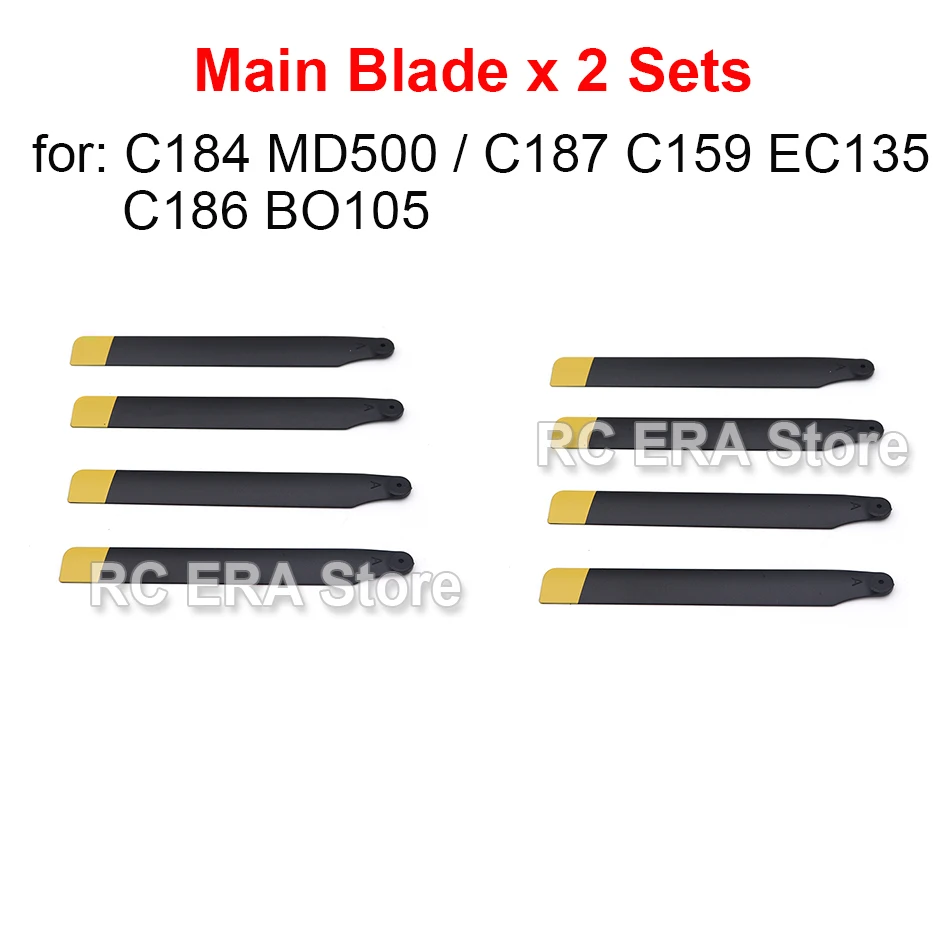 2 Zestawy Śmigieł Rotorów Głównych RC ERA do C032 UH1 Huey C138 Pro Bell206 C184 MD500 C186 C187 C189 C190 Helikopterów RC Oryginalne Części