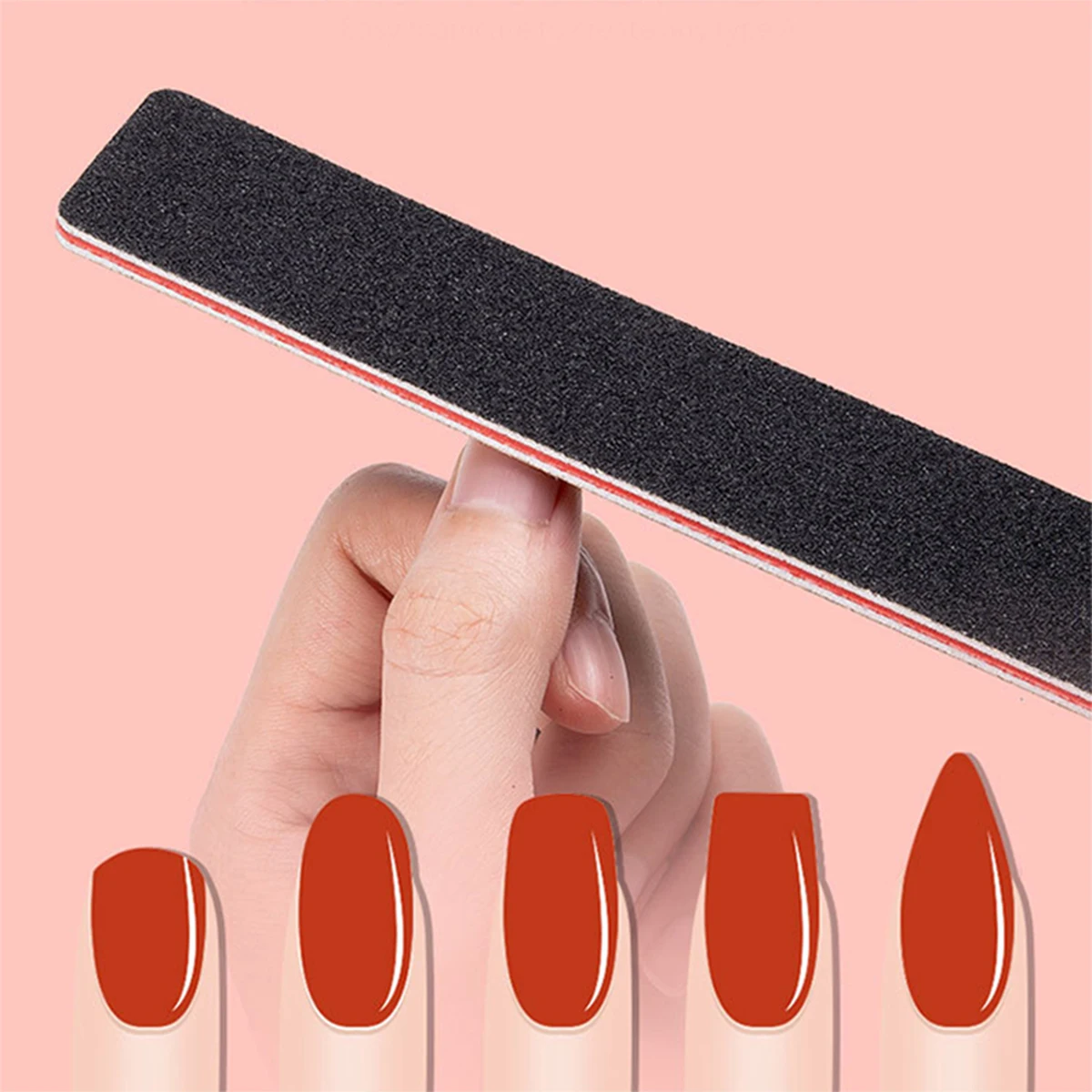 Nail File, 10Pcs 100/180 Nail File for Shaping and Polishing Polishing of Natural or Acrylic Nails, Washable Professional Nail S