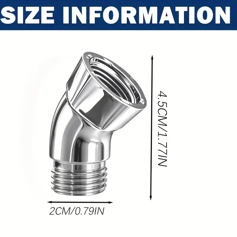 1/2 Inch Universal Rotating Showerhead Angle Converter, Easily Adjust Shower Head Angle, Compatible with All Standard Shower