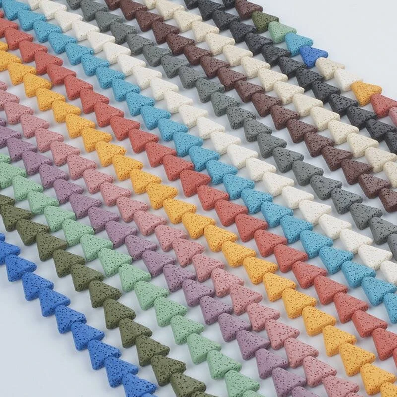 New Natural Stone Color Volcanic Rock Triangle Lava Loose Interval Bead DIY Jewelry Bracelet Necklace Accessories Wholesale
