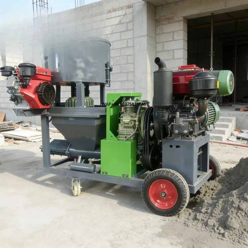 

Powered Mortar Spraying Machine Wet Concrete Screed Plastering Spraying Machine Wall Putty Plaster with Mixer