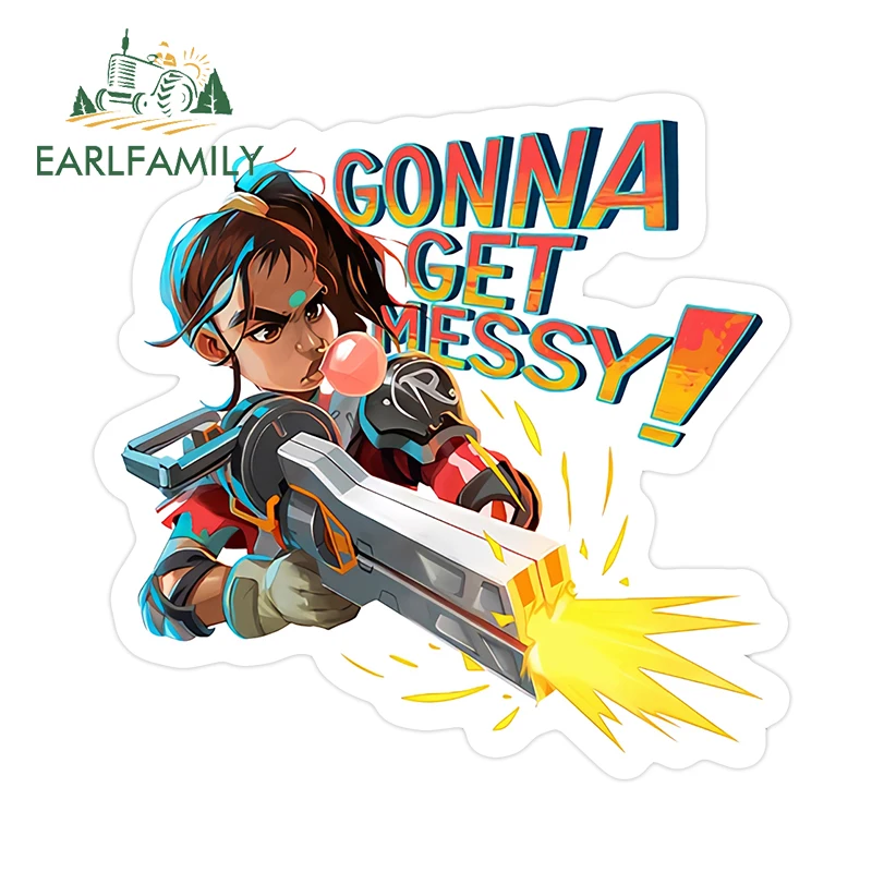 EARLFAMILY 13cm × 12.8cm Apex Legends Girl Car Stickers Cool Personal Chaaracter Design Decals Vinyl Car Windshield Accessories