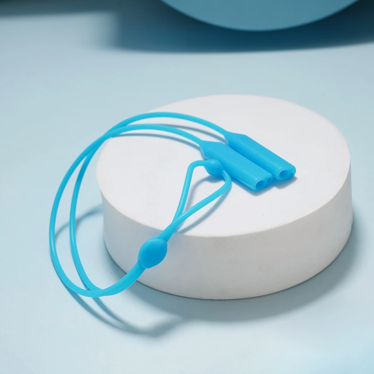 Elastic Silicone Eyeglasses Color Tape Adjustable Letter Button Sports Anti-Slip String Glasses Straps Neck Rope Wider Ends