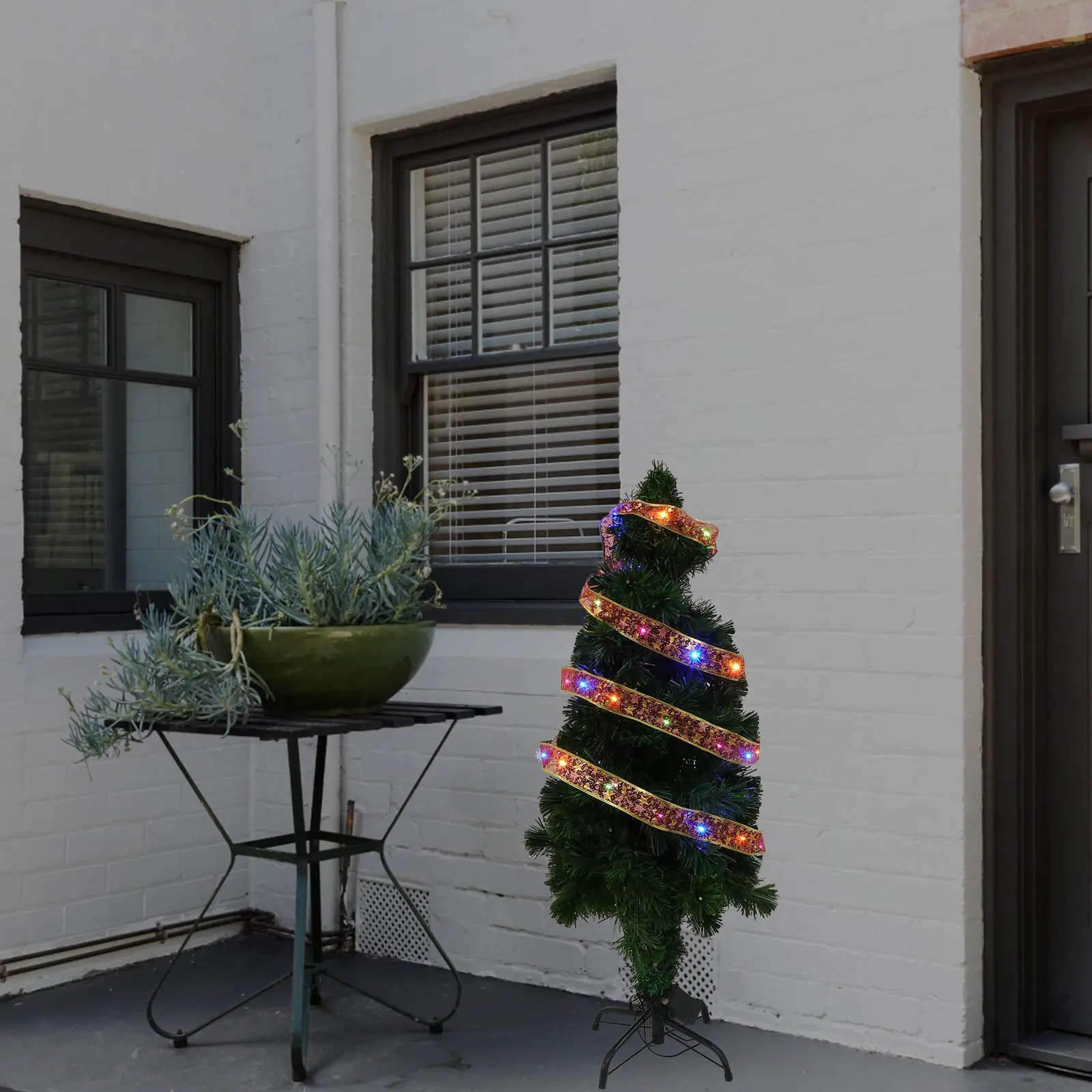 شجرة عيد الميلاد معلقة الشريط القماش التفاف مصباح سلسلة الطاقة عملية سهلة الشريط مصباح سلسلة شجرة عيد الميلاد ديكور #4