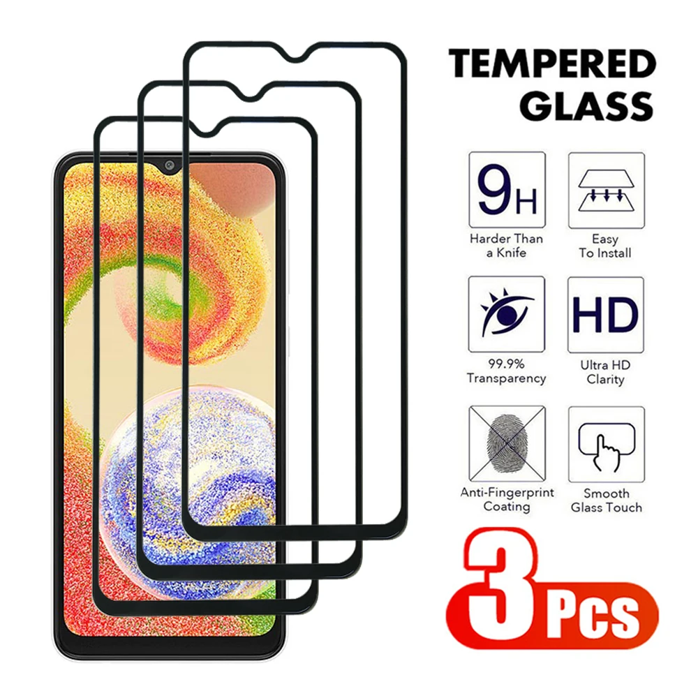 3Pcs Tempered Glass For Samsung Galaxy A11 A12 A13 A14 A15 A01 A02 A04 A05 4G 5G Screen Protector A02S A04E A04S A05S A04 Core