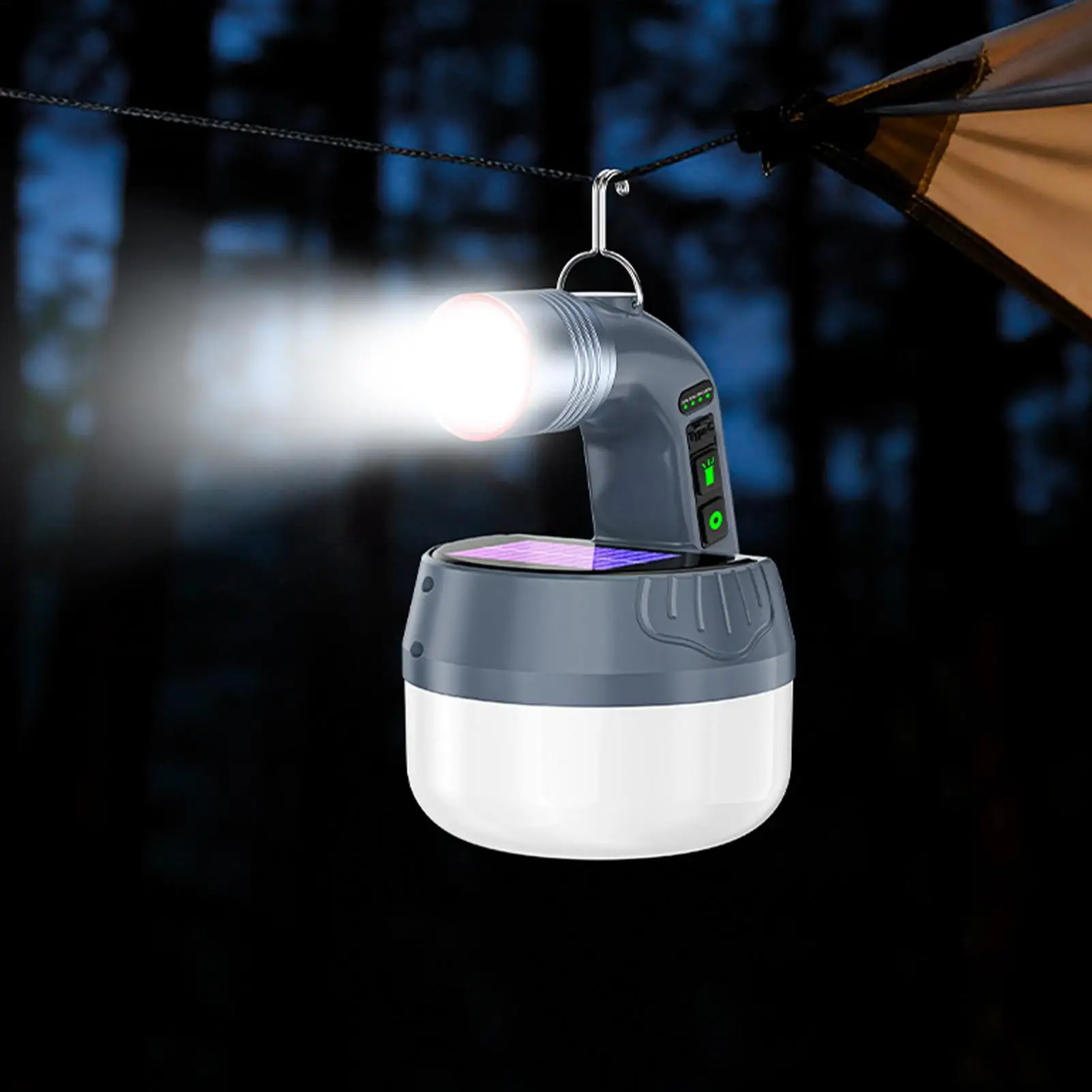 

Outdoor Solar Lantern USB Rechargeable Decorative Table Lamp Solar Powered Lantern for Camping Backpacking Fishing Night Walking