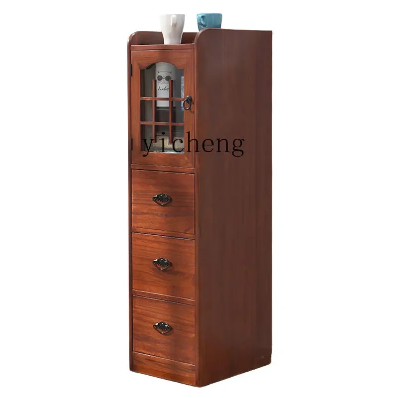 

ZK simple solid wood chest cabinet crevice storage cabinet economical bedroom bedside storage mini narrow cabinet