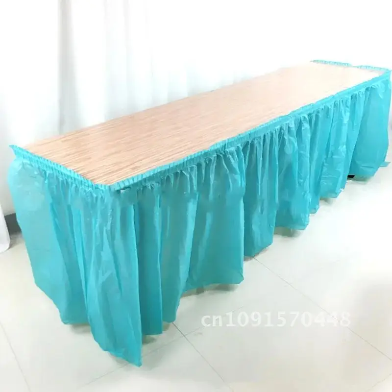 ZOYA Table Skirt, Plastic Tableskirt, Disposable Rectangular Tablecloth Skirt for Graduation Baby Shower Wedding Birthday Party