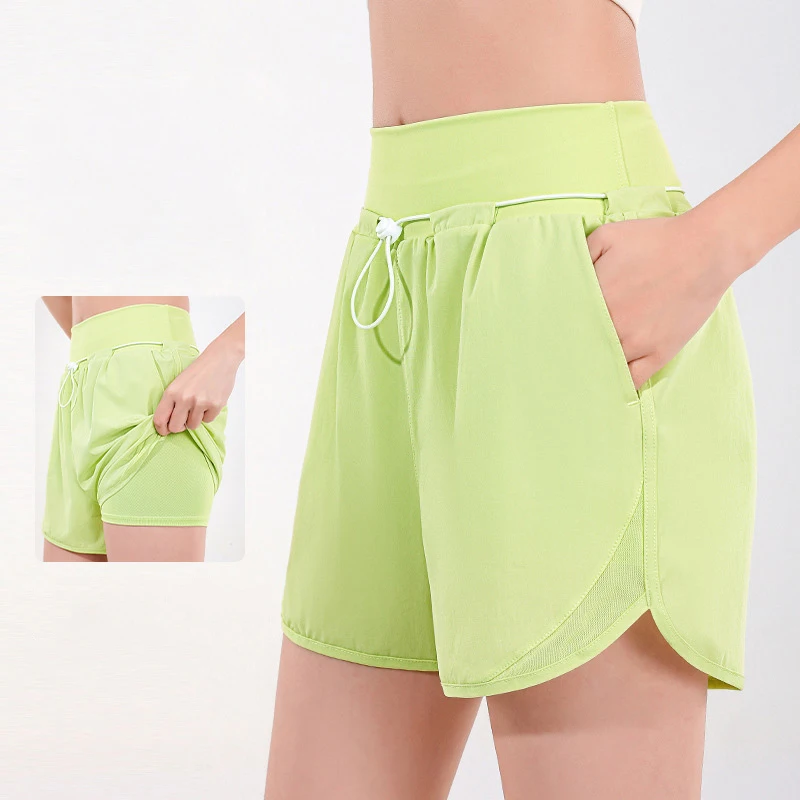 

Running Shorts For Women Gym Shorts Pocket Sports Fitness Biker Yoga Workout Clothes High Waist 2in1 Exercise Wear Summer
