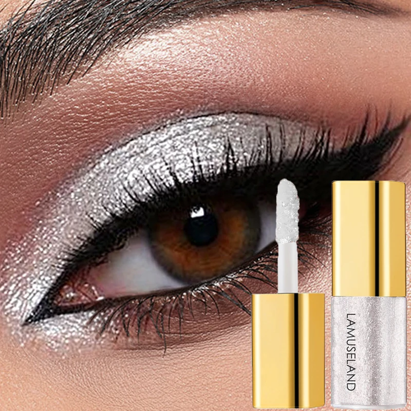 ظلال عيون سائلة لؤلؤية معدنية بلون الشمبانيا الذهبي اللامع اللامع الماسي ظلال عيون مقاومة للماء مكياج عيون صغير #3