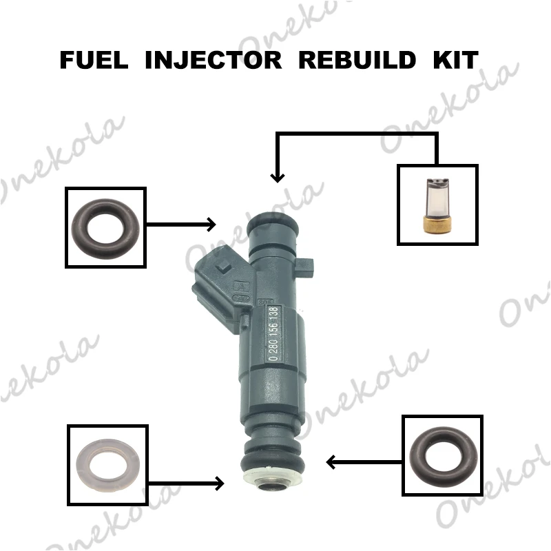 

Fuel Injector Service Repair Kit Filters Orings Seals Grommets for Chevrolet Sail 1.6 Roewe 550 OEM:0280156138 25319301 ICD00111