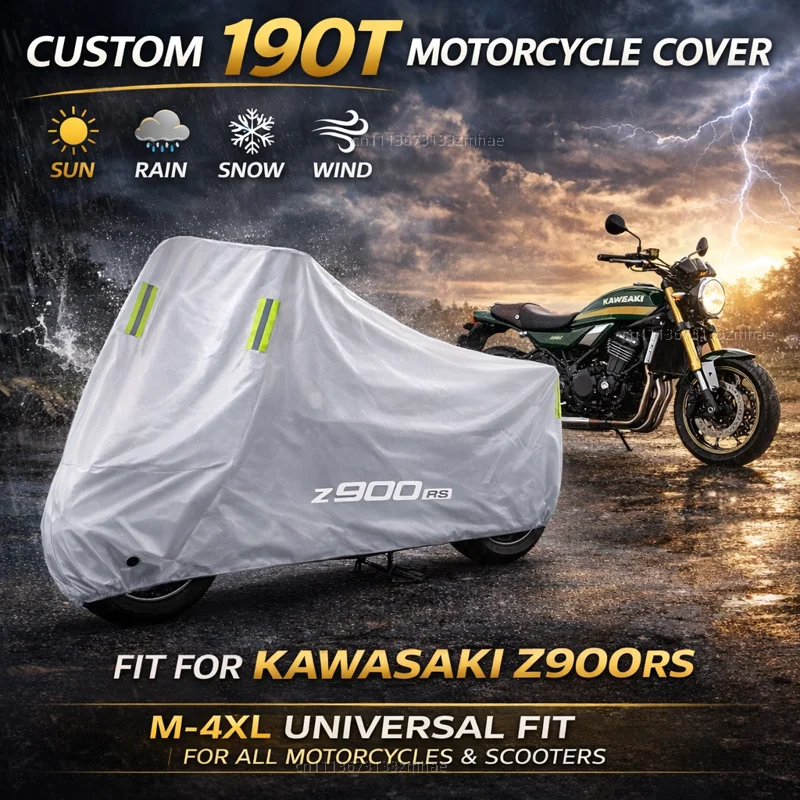 

For KAWASAKI Z900RS Z 900RS Z900 RS Motorcycle Cover Waterproof Heavy Duty Outdoor Rain Dust Sun Protector