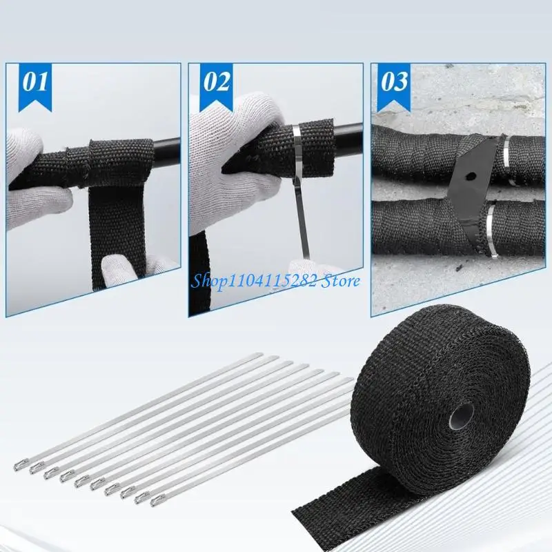 Roll Wrap Heat Wrapt For Motorcycle Panas Pita Pita Fiberglass Heat Shield