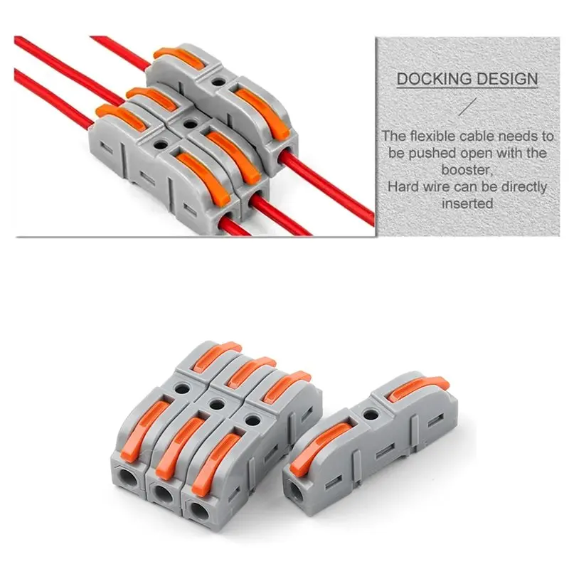 T19C 50Pcs Lever Wire Connector For Quick Connection 28-12 AWG