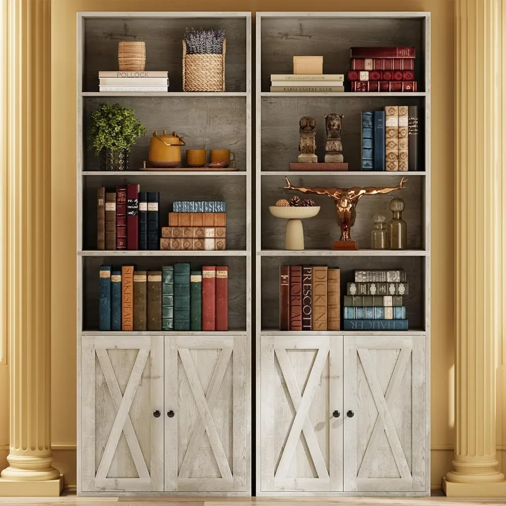 Industrial Bookshelves with Doors Set of 6 Shelf Display Storage Shelves 70 in Tall Bookcase for Home Office  book rack