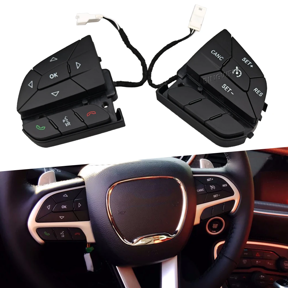 

05081289AA 05081288AA 05081287AA Steering Wheel Cruise Control Switch Volume Radio Button For Jeep Cherokee Dodge 2014-2018