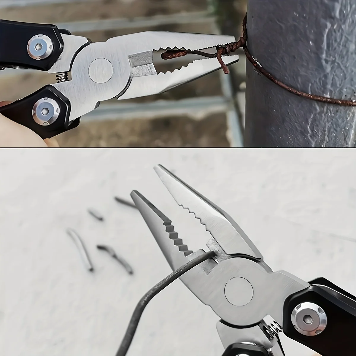 Multitool with Safety Locking, Stainless Steel Multitool Pliers Pocket Knife, Specially Bottle Opener, Screwdriver with Nylon Sh image 3