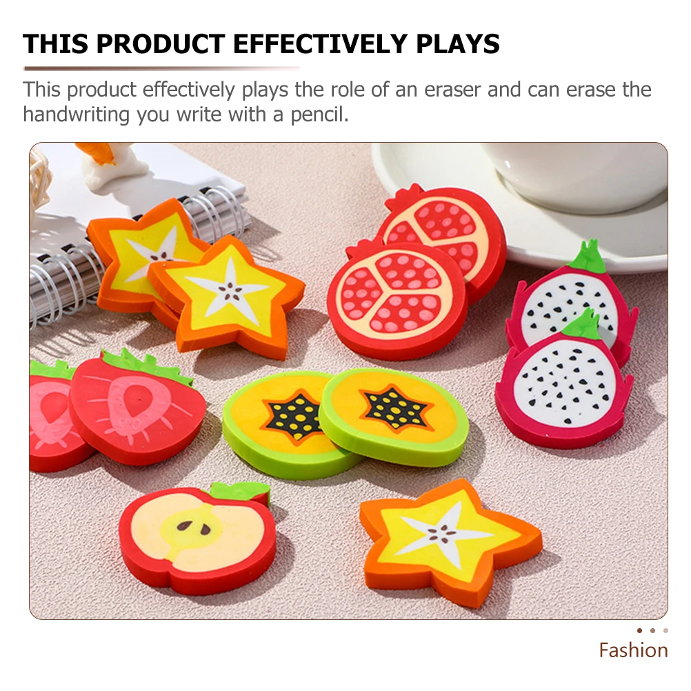 

Fruit Eraser Cute Erasers for Pencil School Tpr Pencils Mini Kawaii