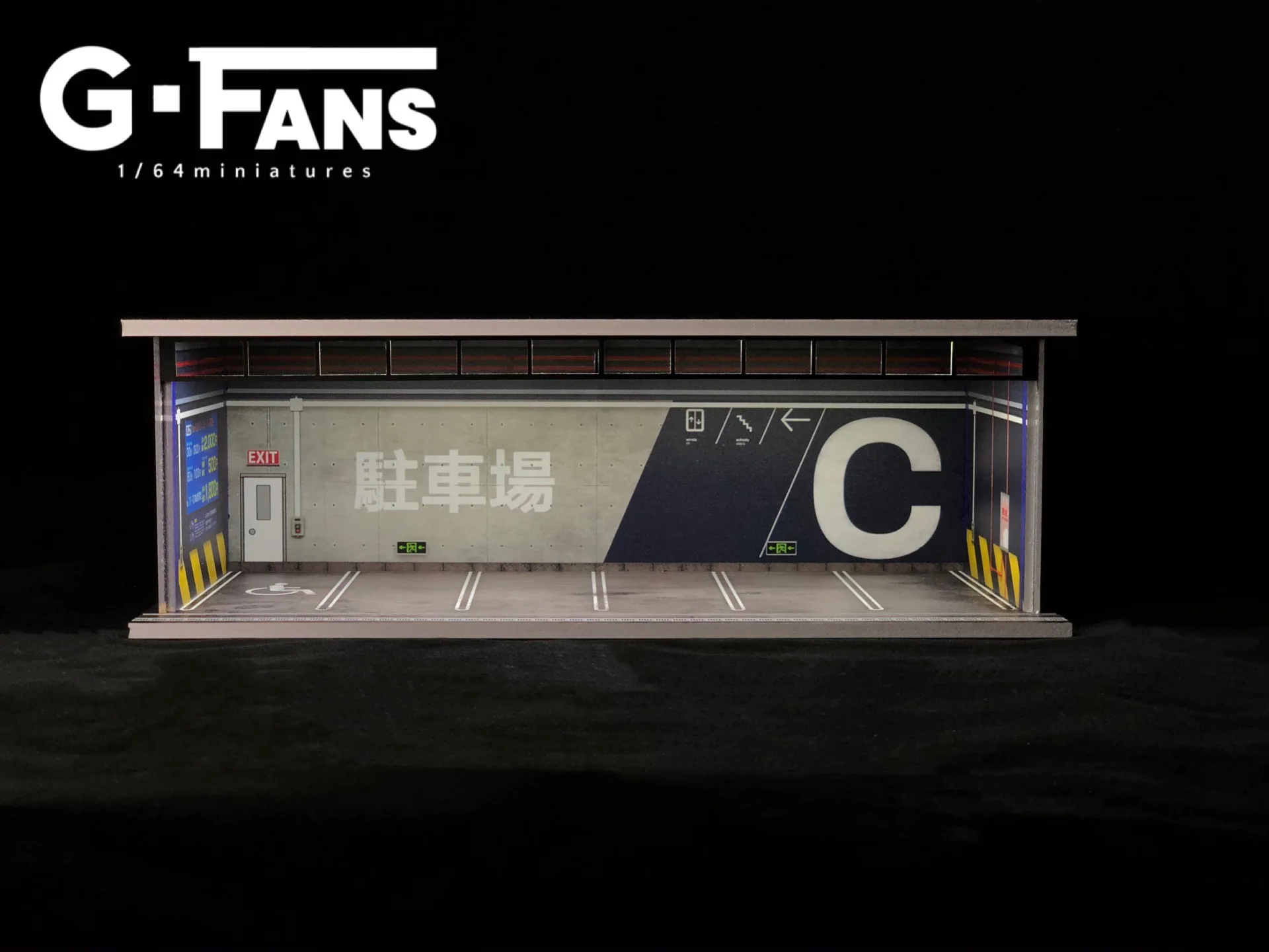 G FANS 1:64 Car Garage Diorama Model With LED Lights 1/64 Car Garage scene model with lights