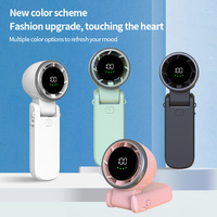 Portable Handheld Fan Foldable Neck Hanging Fans 5000mAh USB Rechargeable Fan with Phone Stand and Display Screen 2025