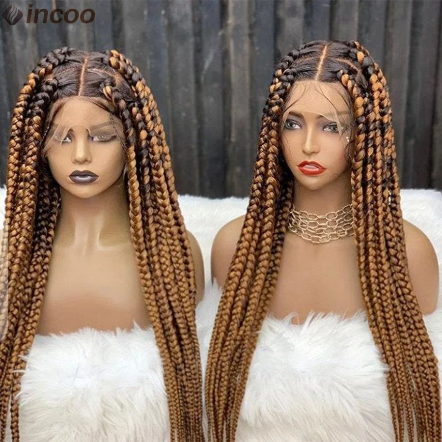 

Большая квадратная коробка, полный кружевной плетеный парик, синтетические парики без узлов, большие плетеные парики спереди, с детскими волосами для женщин