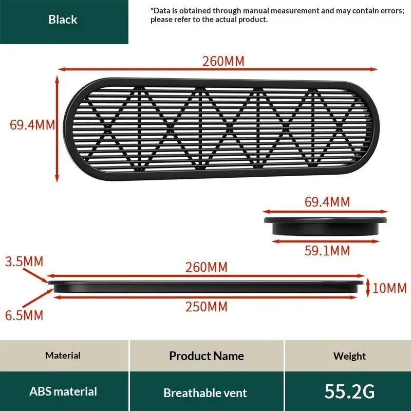 Cabinet Wardrobe Air Vent Grille Ventilation-Cover Plastic Rectangular Exhaust Mesh Furniture Hardware Home Decor Accessories