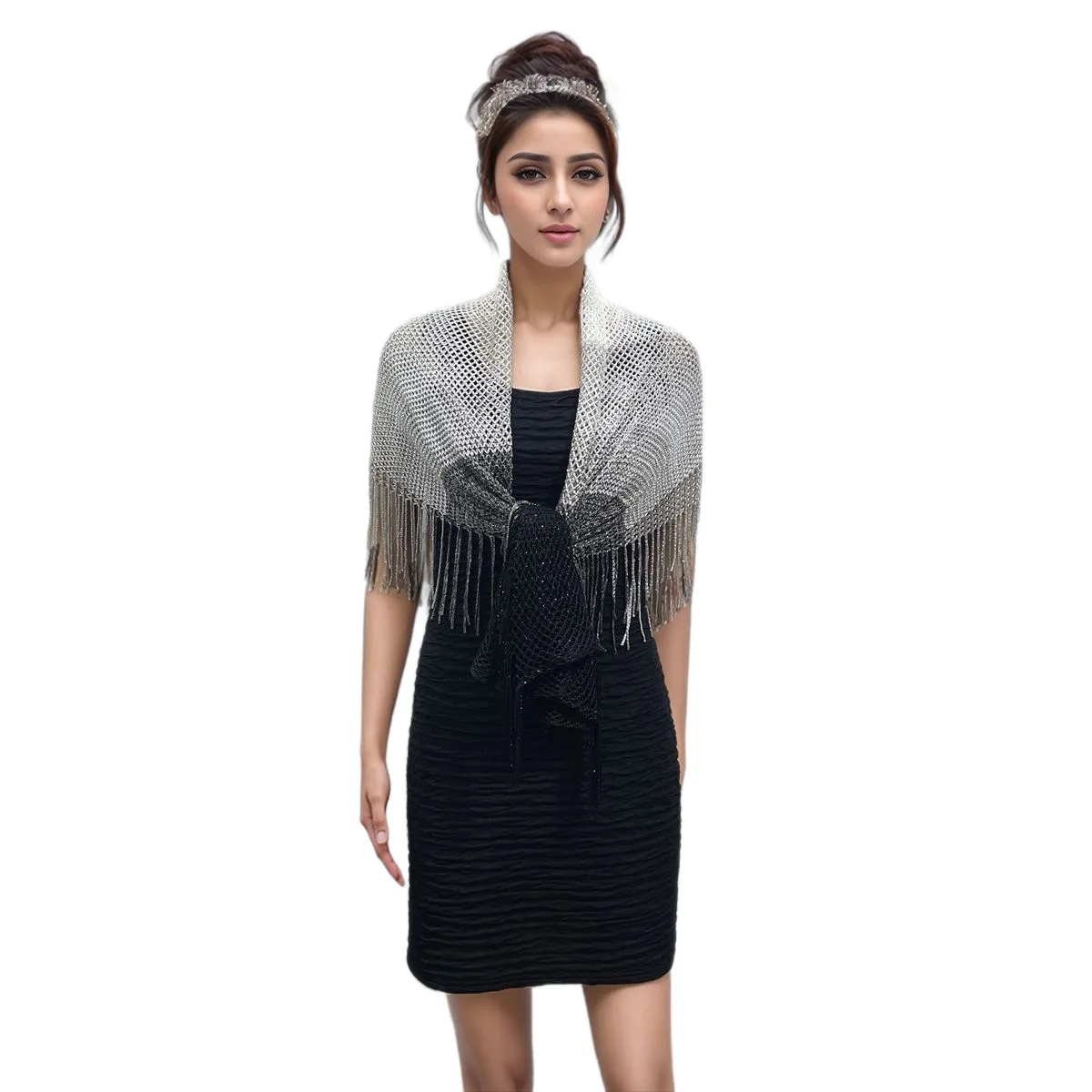 

New Poncho hollowed out Cape gradient color tassel shawl summer versatile sun protection and women's outerwear Cloak