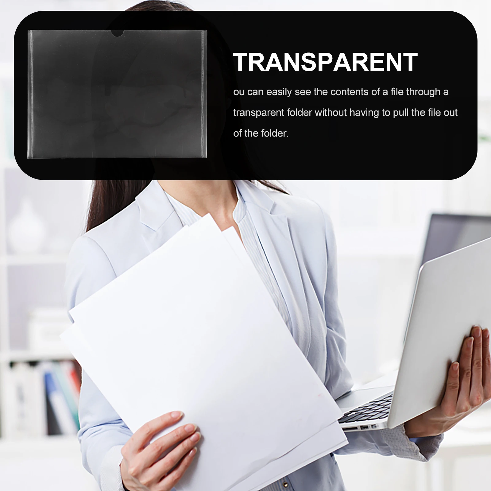

10pcs A4 Lateral File Protective Sleeve Document Folder Office Supply Clear Plastic Paper Storage Study Accessory