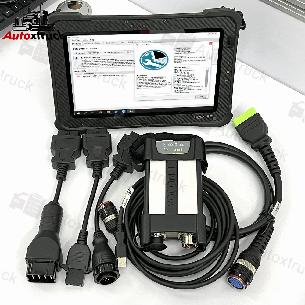 For VOCOM II 88890400 Truck Excavator Diagnostic Tool For VOCOM 2 interface Truck Car Diagnostic Tool Xplore tablet