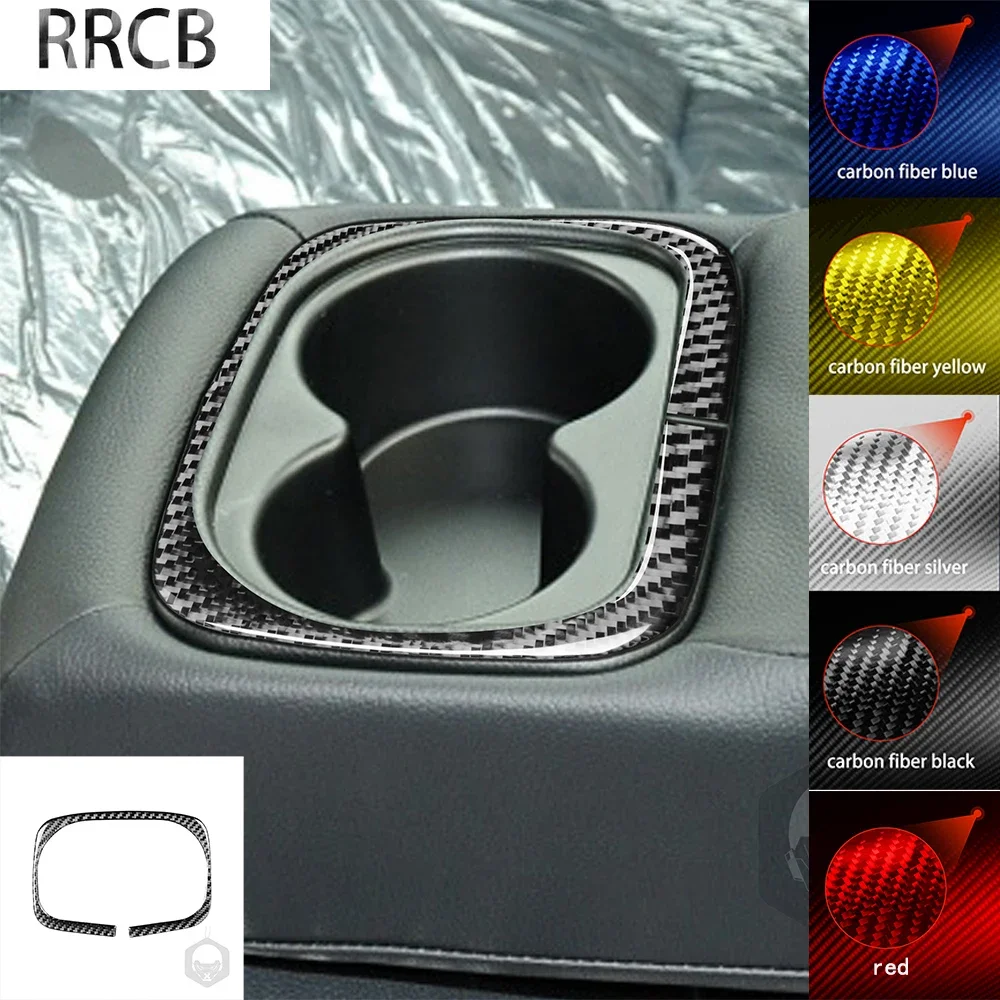 

For Honda Civic 8 8th Gen 2006-2011 Soft Real Carbon Fiber Sticker Rear Cup Holder Exterior Frame Cover Car Interior Accessories