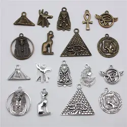 10pcs Mysterious Ancient Egyptian Pyramid The Eye Of Horus God Of Death Anubis Bastet Charm For Keychain Making Bracelet Making