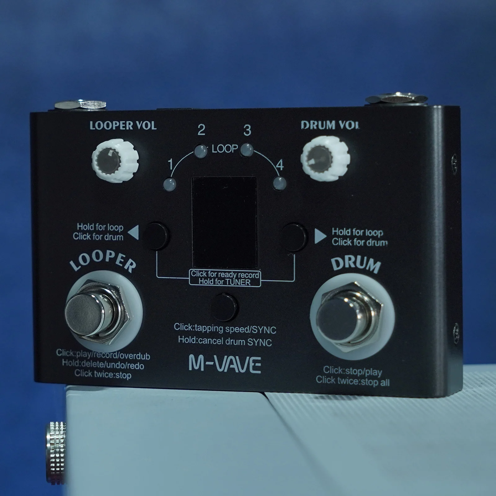 M-VAVE Guitar Effect Pedal Drum Looper Effector LOST TEMPO 30 Drums 11 Mins Looper Recoding Time High Precision Tuner Effect