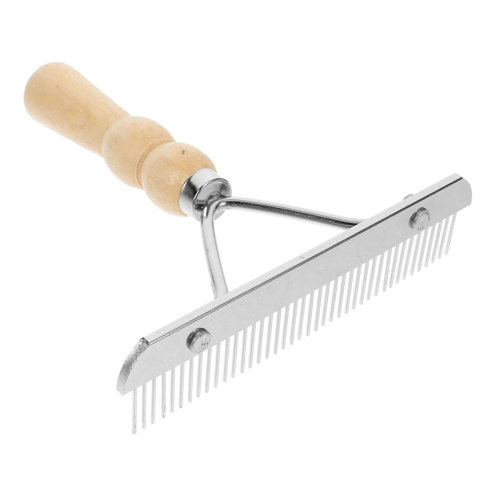 1Pcs Horse Grooming Brush with Wooden Handle Ergonomic Design Easy Clean Mud Shed Hair Removal Blood Circulation Horse Care Tool
