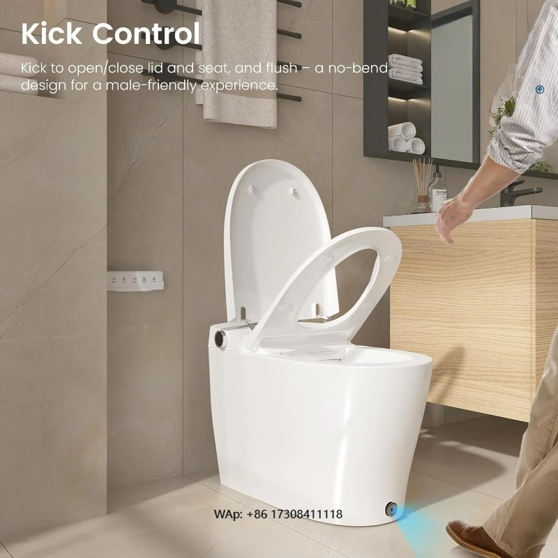 Smart Toilet with Bidet, Elongated One Piece Bidet Toilet with Water Tank & Pump, Heated Seat,1.06 GPF Auto Flush, Warm Water
