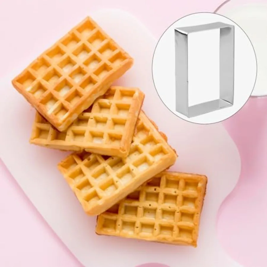 5pcs Rectangular and Square Ce Cutter Set Stainless Steel Silver